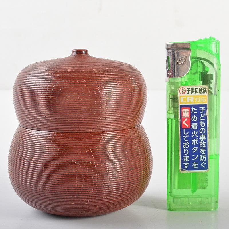 茶道具　越前塗　糸目　七宝蒔絵　瓢茶器　共箱　V　R6794