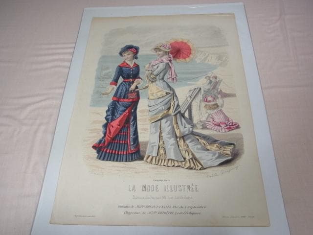1880年銅版画◆フランス ファッション誌『ラ・モード・イリュストレ』No.28