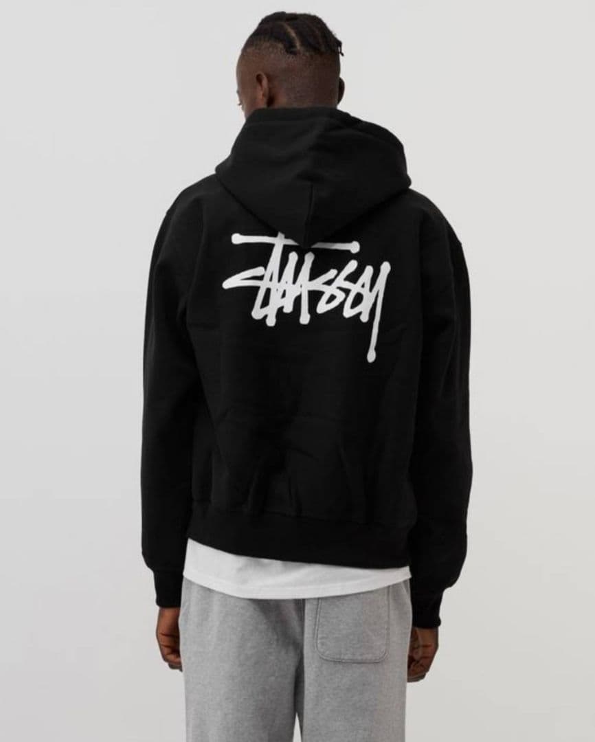 ステューシー BASIC STUSSY ZIP HOODIE☆ジップパーカー M