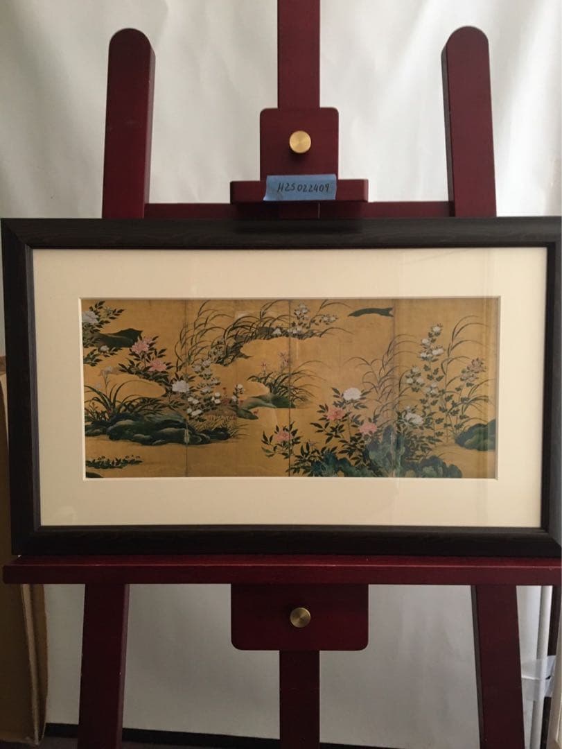 四季草花図　印刷画　日本画 フレーム　額装　額縁