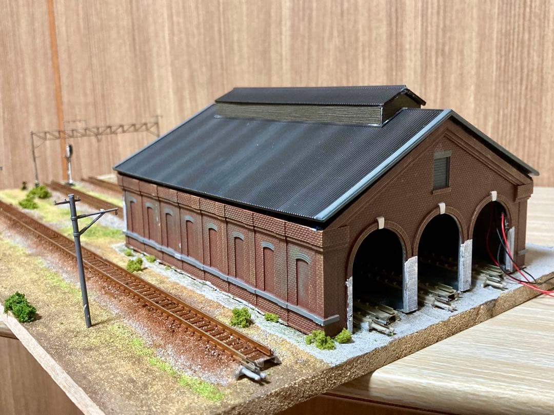 Nゲージ 鉄道模型ジオラマ 昭和のレンガ機関庫