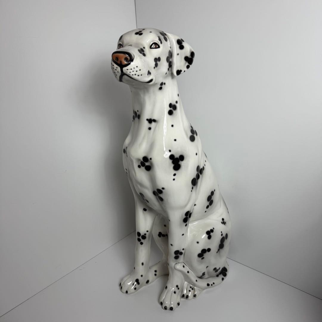 ダルメシアン　特大87cm イタリア製 Demain 陶器製 オブジェ 置物
