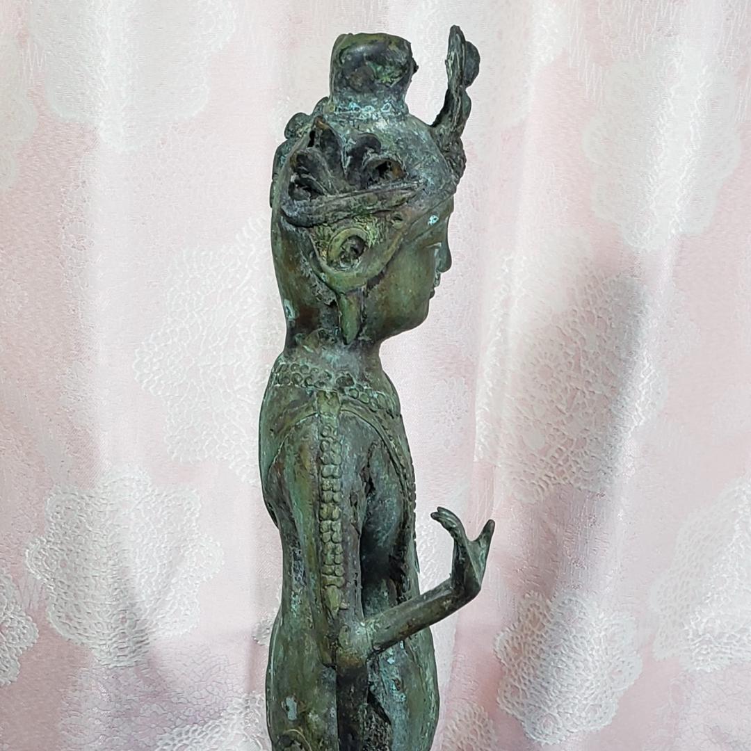 【博物館級】◆新羅金銅観音菩薩立像 新羅仏 仏像◆検）天平仏 飛鳥仏 空海