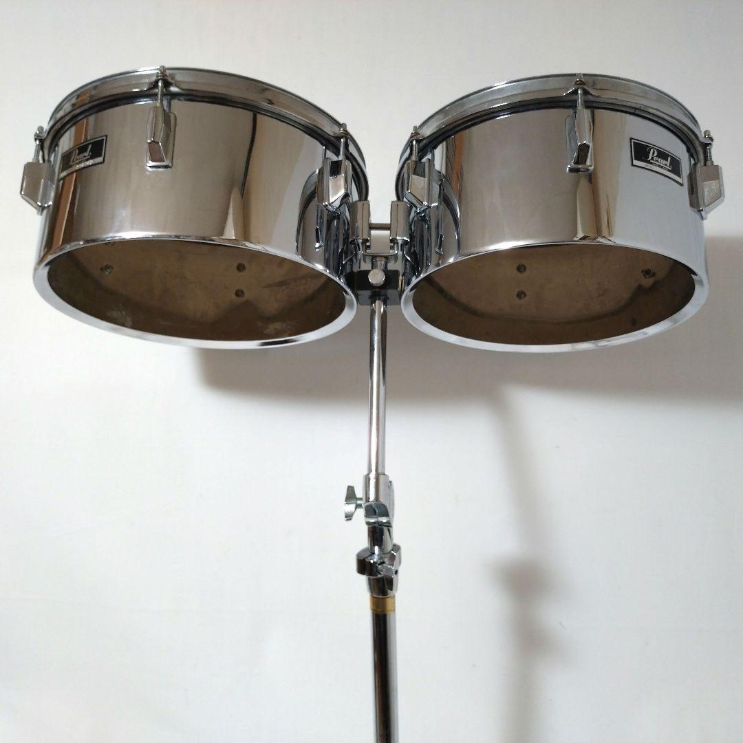 Pearl　パール　ティンバレス　13インチ 14インチ　スタンド付き　打楽器