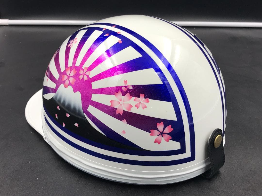 コルク半　カスタム　富士日章　三つボタン　ホワイトピンクブルー　桜　高級クリヤ