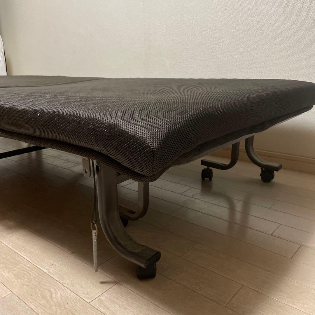 折りたたみベッド ダークブラウン メッシュ