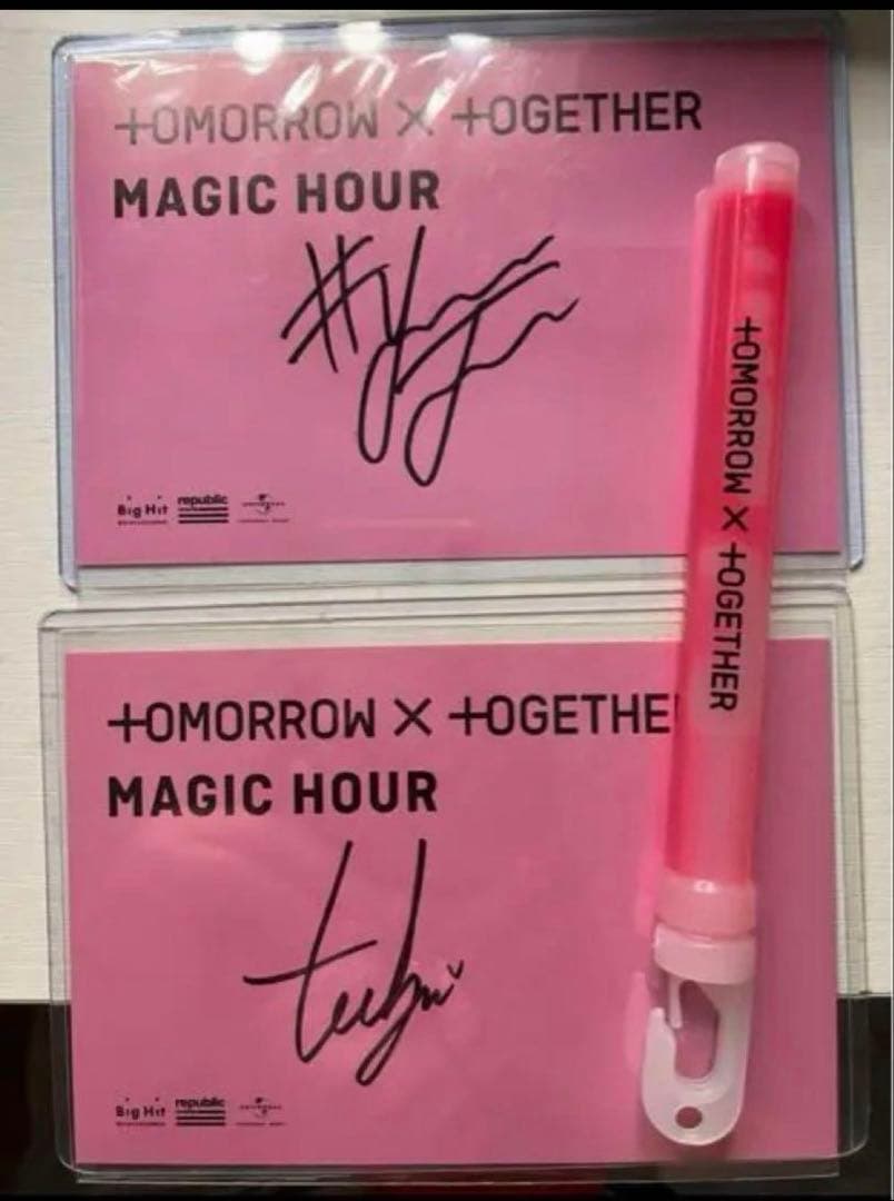 TXT ヨンジュン テヒョン 直筆サイン ペンライト セット