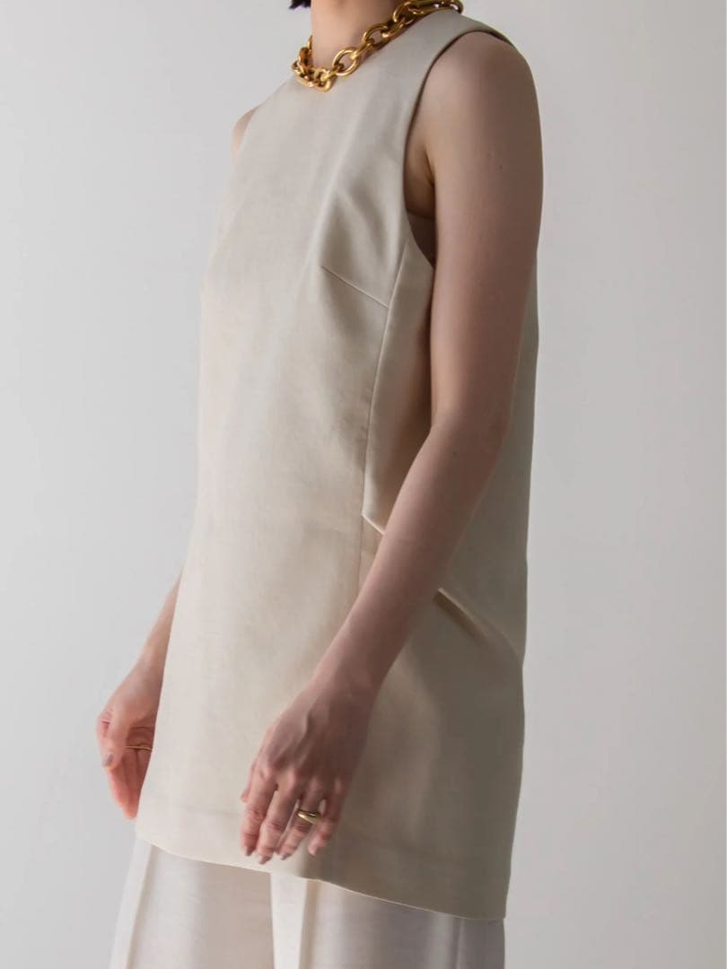 【H】neau linen tops cream