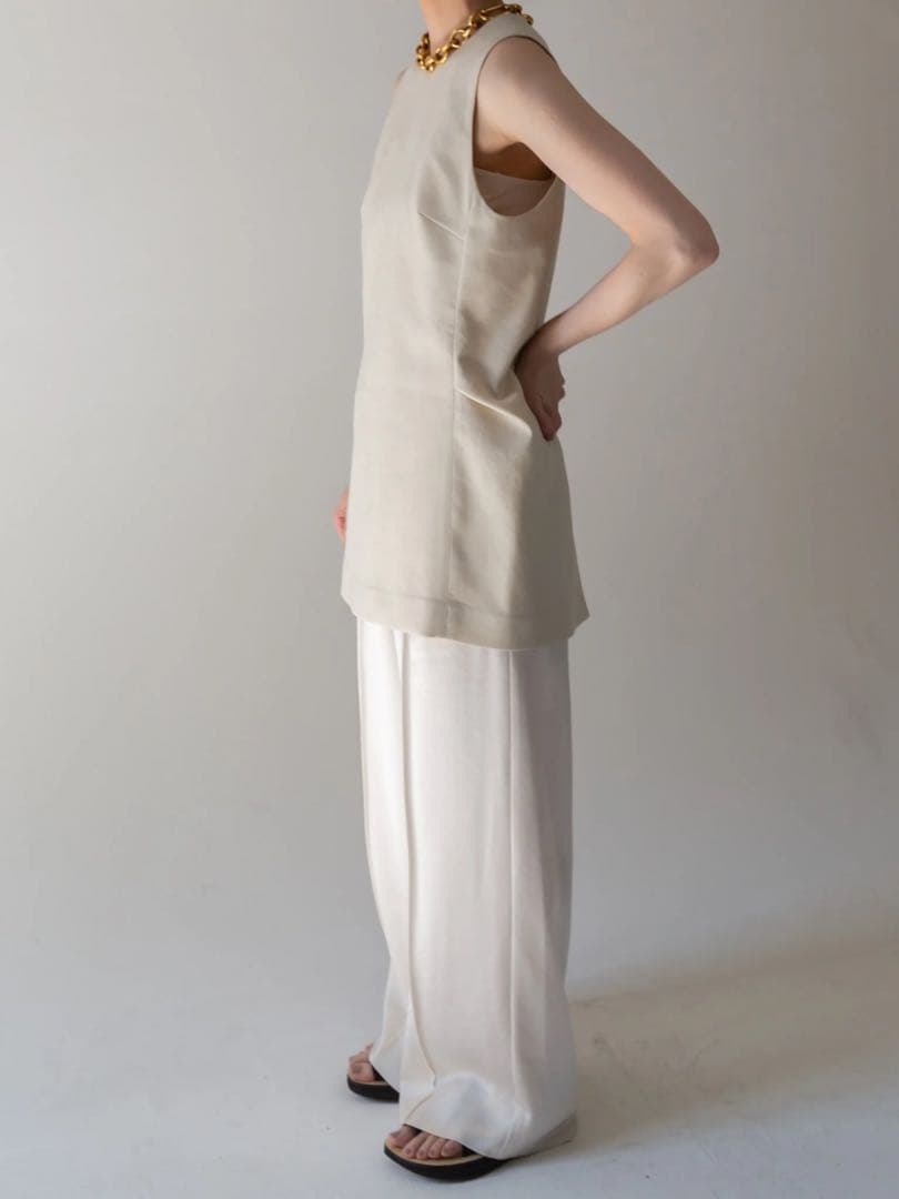【H】neau linen tops cream