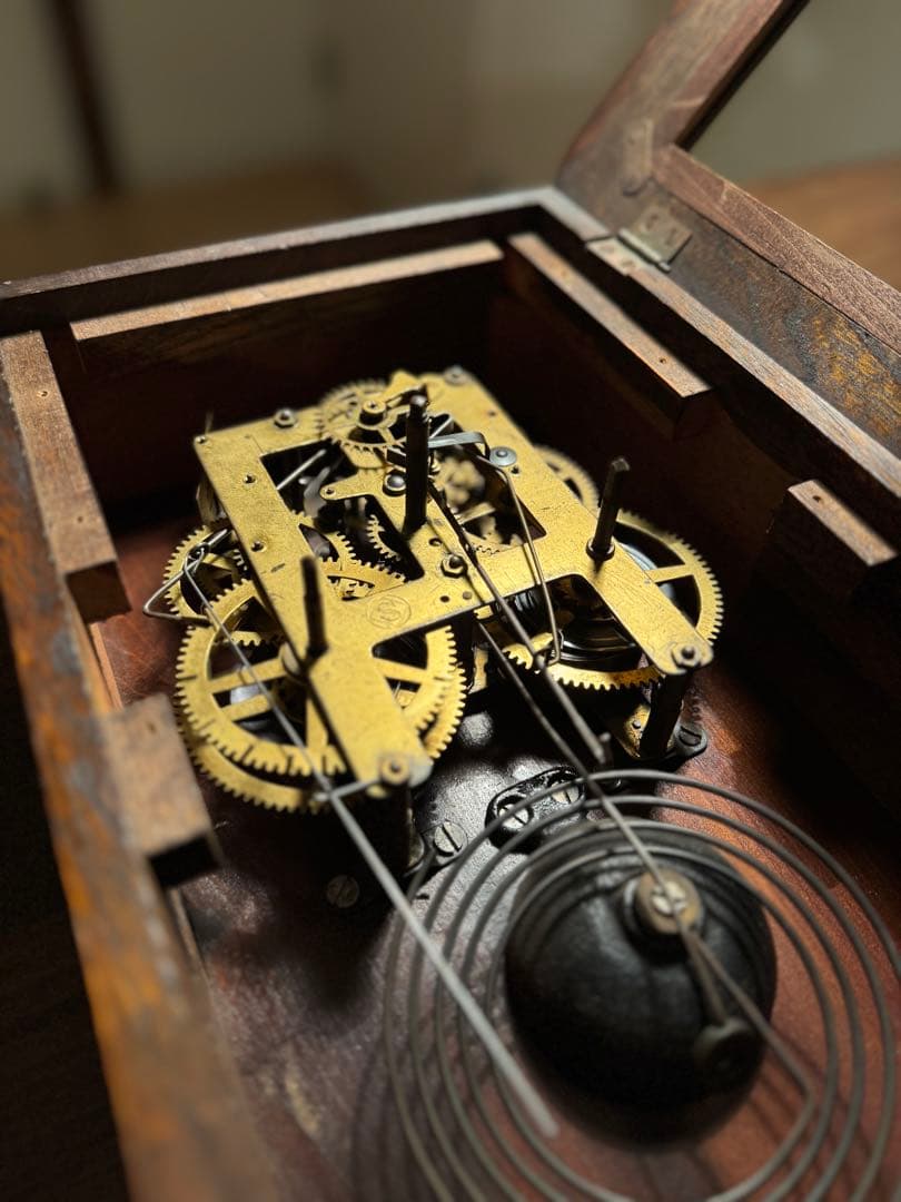 柱時計　完動品　美品　精工舎　スリゲル29號　昭和レトロ　ゼンマイ　ユンハンス