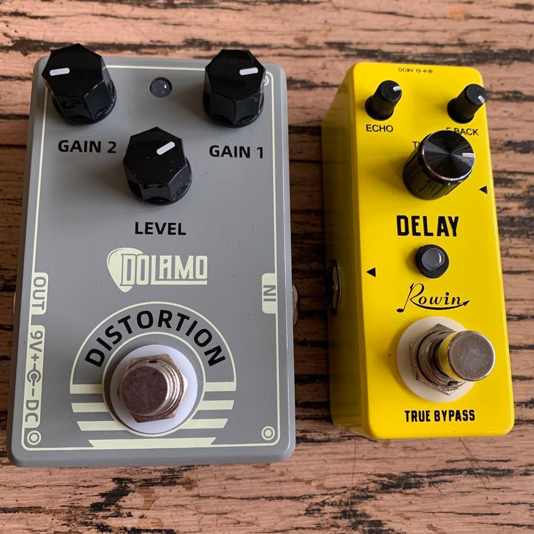 ギターエフェクター2個 ディストーションとディレイ
