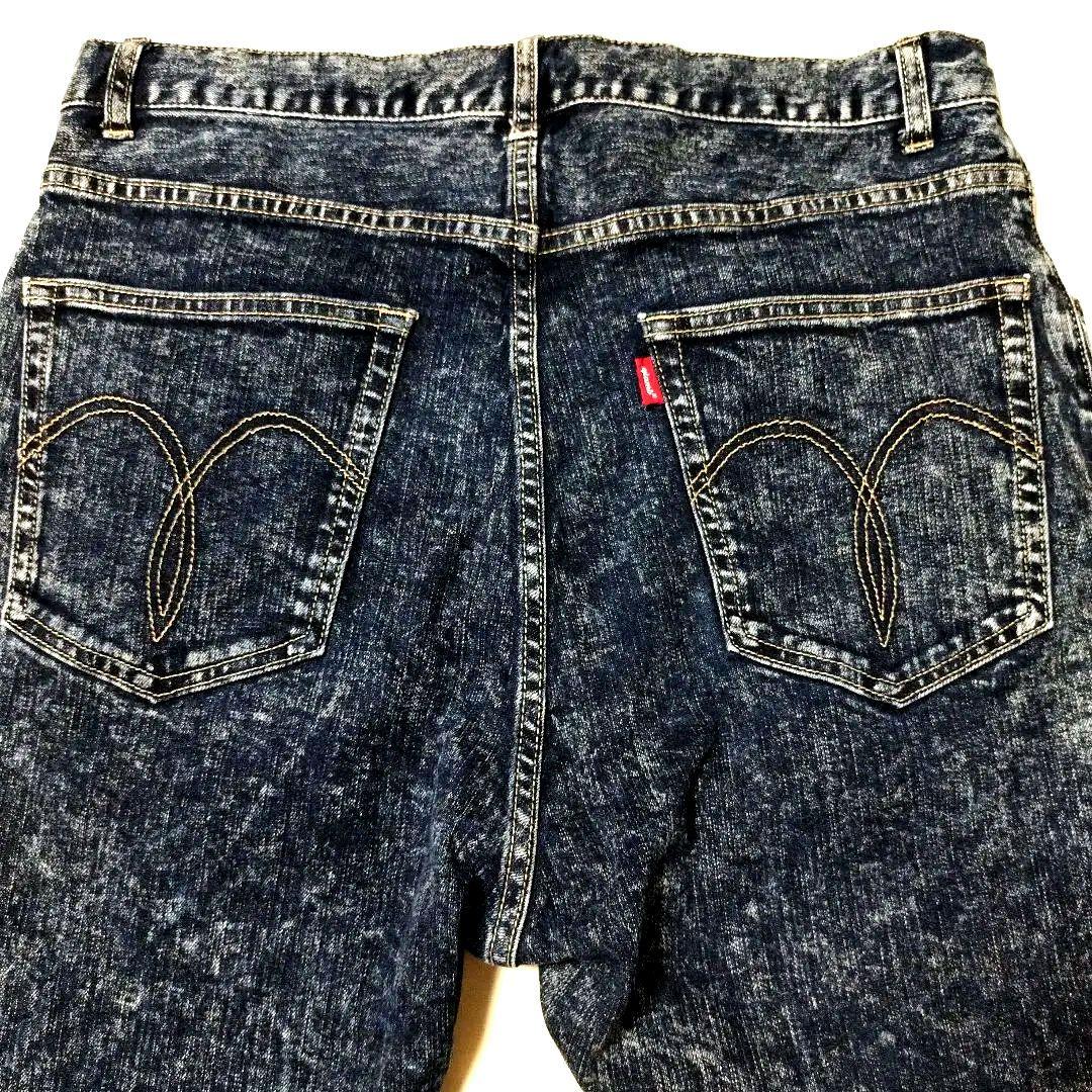 glamb　ラスティデニムイージーパンツ　ケミカルウォッシュ加工　インディゴ　2