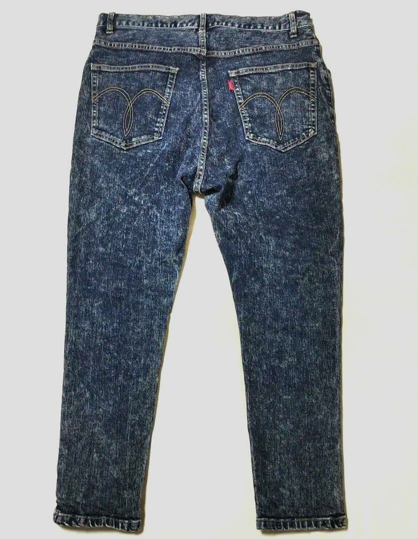 glamb　ラスティデニムイージーパンツ　ケミカルウォッシュ加工　インディゴ　2