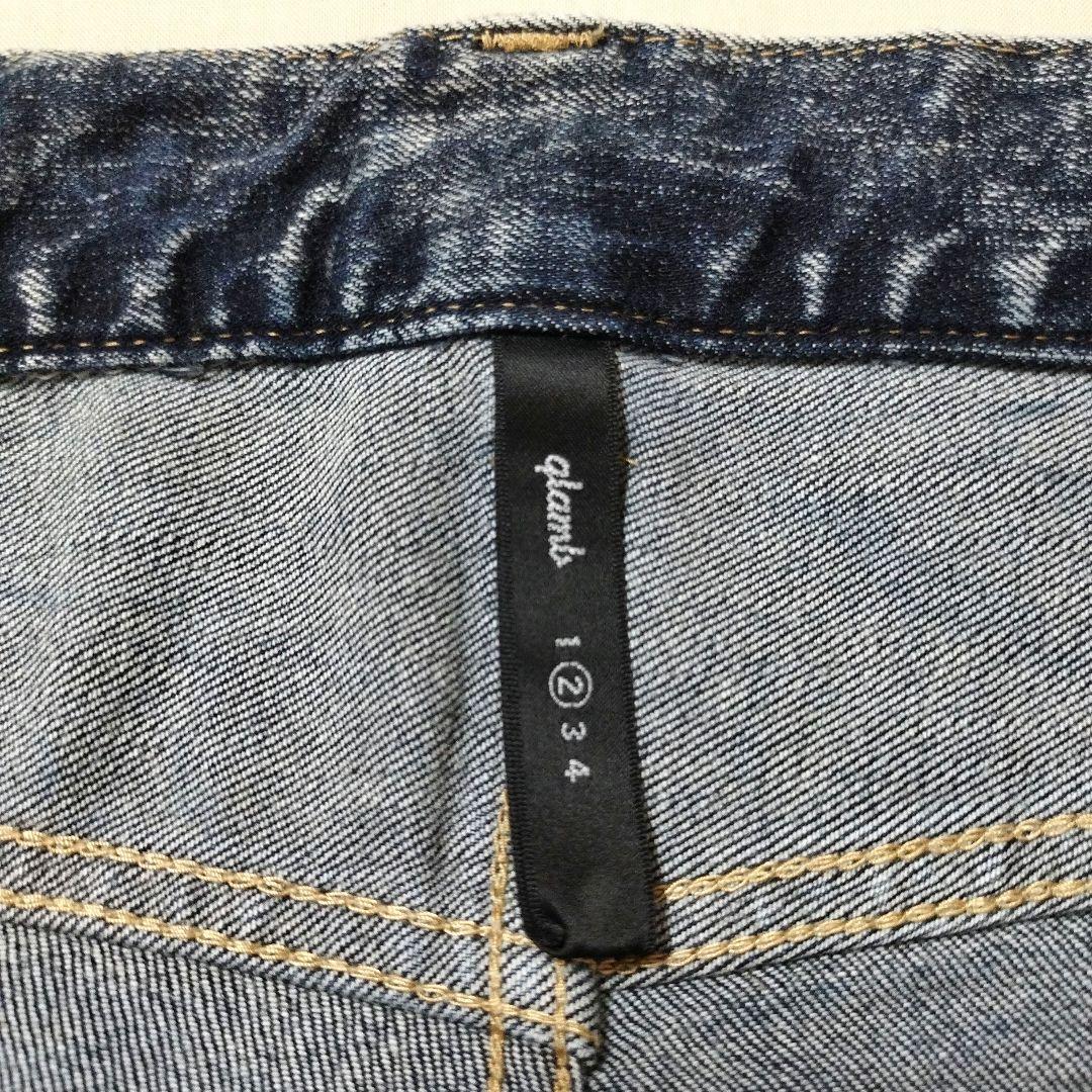 glamb　ラスティデニムイージーパンツ　ケミカルウォッシュ加工　インディゴ　2