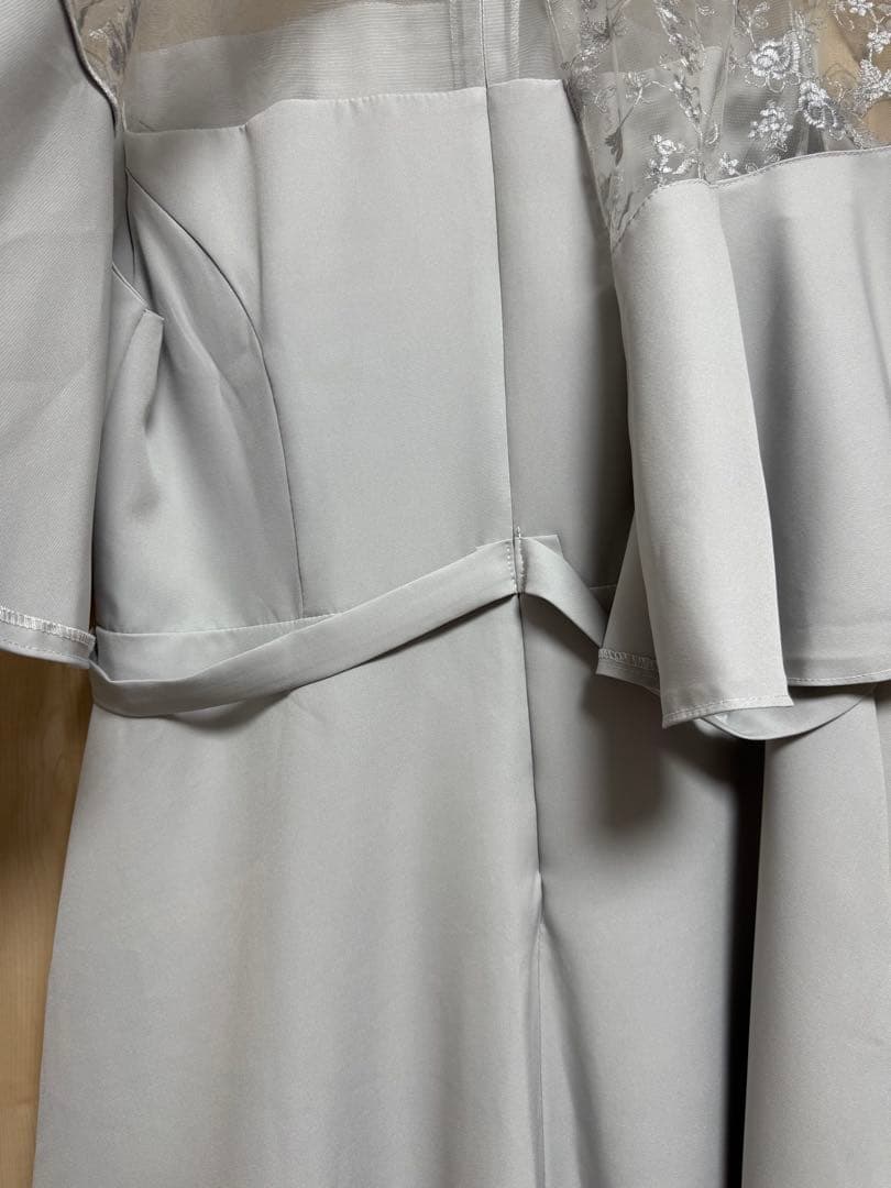 ぽんちゃ様【新品】レースケープのドレスワンピース♡大きいサイズオケージョンドレス