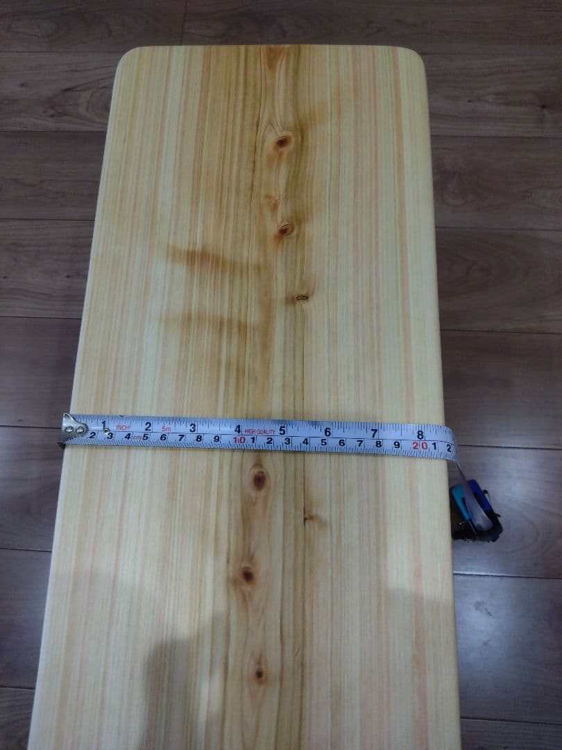 檜のベンチ(76・77)　あいこ❕丸太風の脚節無し座面をつるつる仕上げ