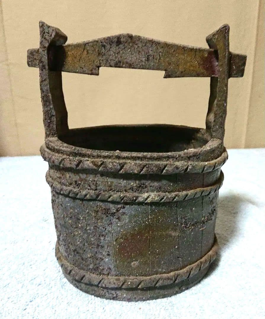 四代常山作手桶花入れ