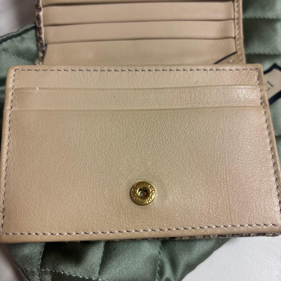 GUCCI GGマーモント パイソン 二つ折り財布