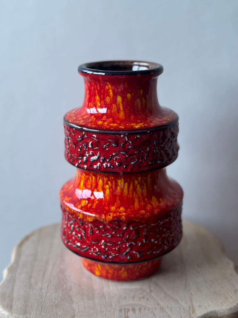 希少！西ドイツ花瓶　赤のFatlava Scheurich/267-20