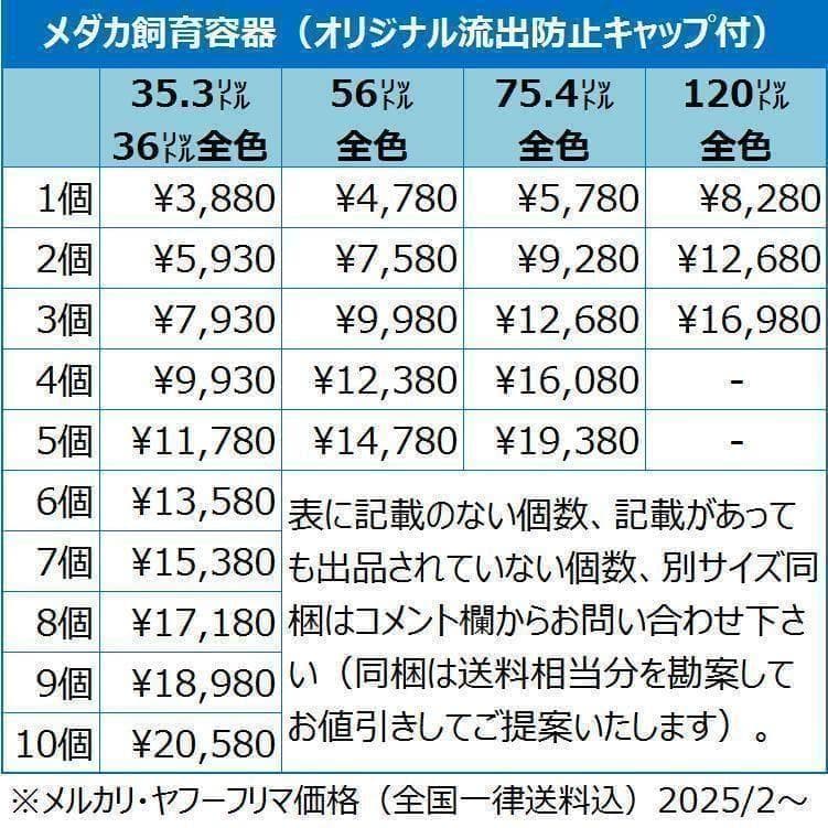 メダカ飼育ケース 36㍑x5個（4色あり） オーバーフロー めだか飼育容器 金魚