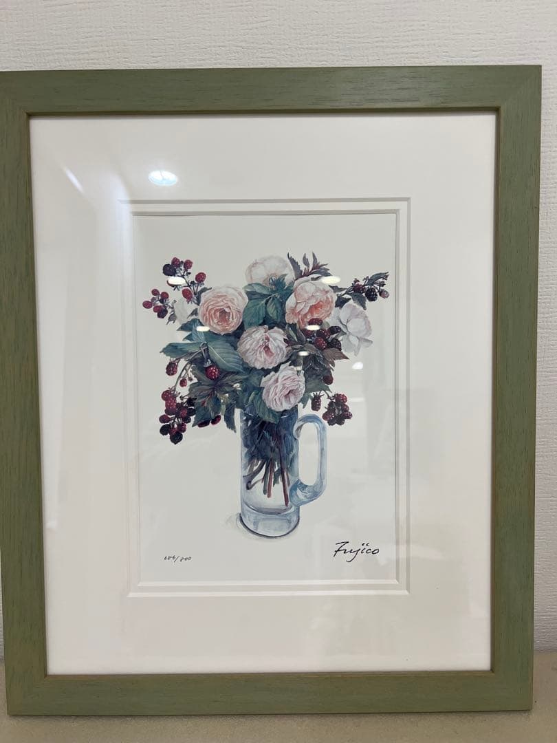 橋本不二子作　限定版画　直筆サイン入りMy garden floweys