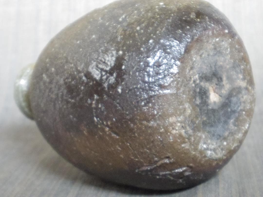 未使用★大森礼二★備前≪窯変黒≫徳利★胡麻★初窯