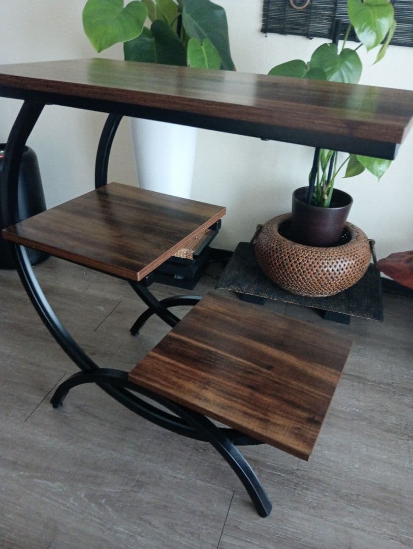 ダークブラウン 　サイドテーブル 　アイアン　リビング　ティーテーブル