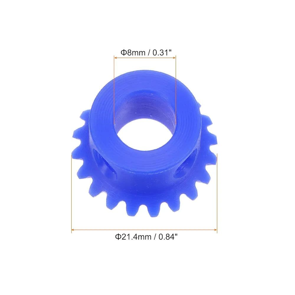 テーパベベルギヤ 1.0モジュラス 20歯 8 mm内穴 1:1 プラスチック