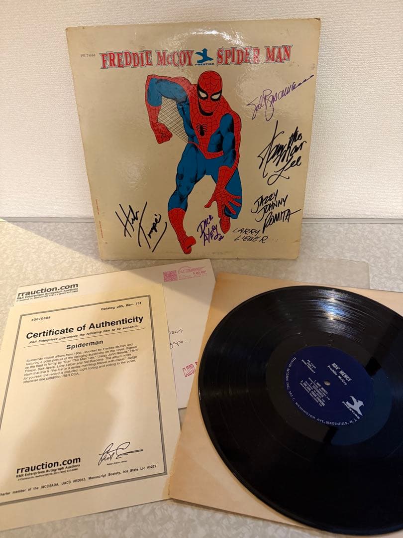 空*様 超希少！1966年代物スパイダーマンLP 6名直筆サイン COA付