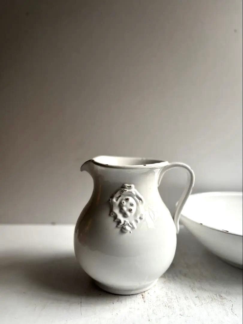 795 フランスアンティーク 雰囲気あるピッチャー&ボウル 蚤の市購入 パリ