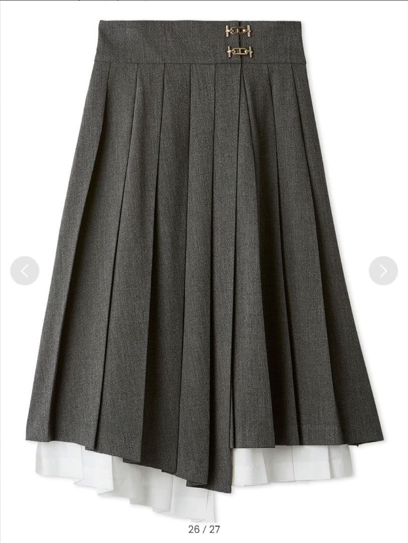 SNIDEL プリーツレイヤードミディスカート　グレー