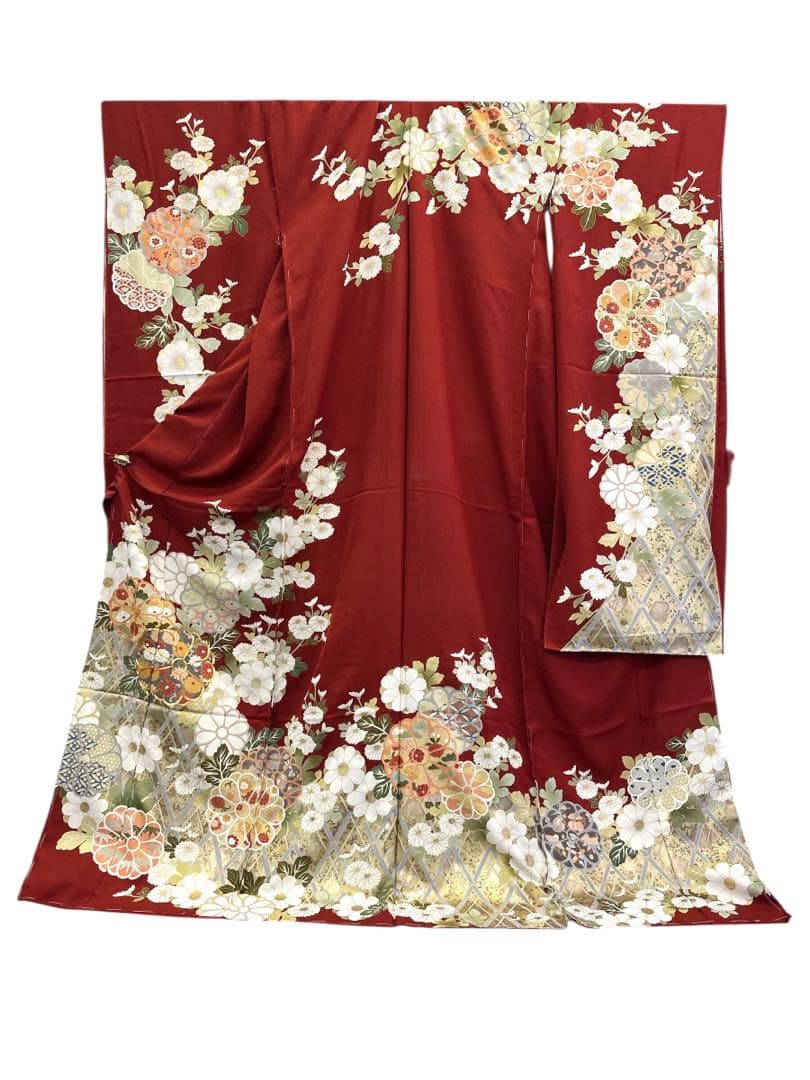 桃*ん様 正絹 振袖 仮絵羽 未仕立て品 9988