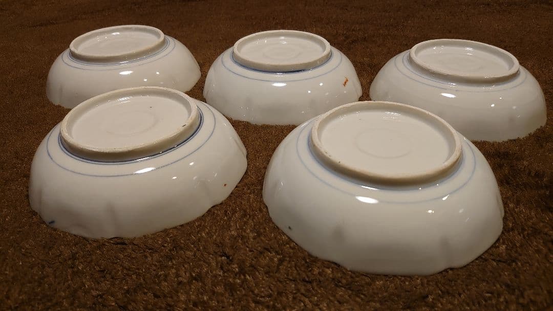 古伊万里　伊万里　なます皿　菓子皿　色絵　山水　５客