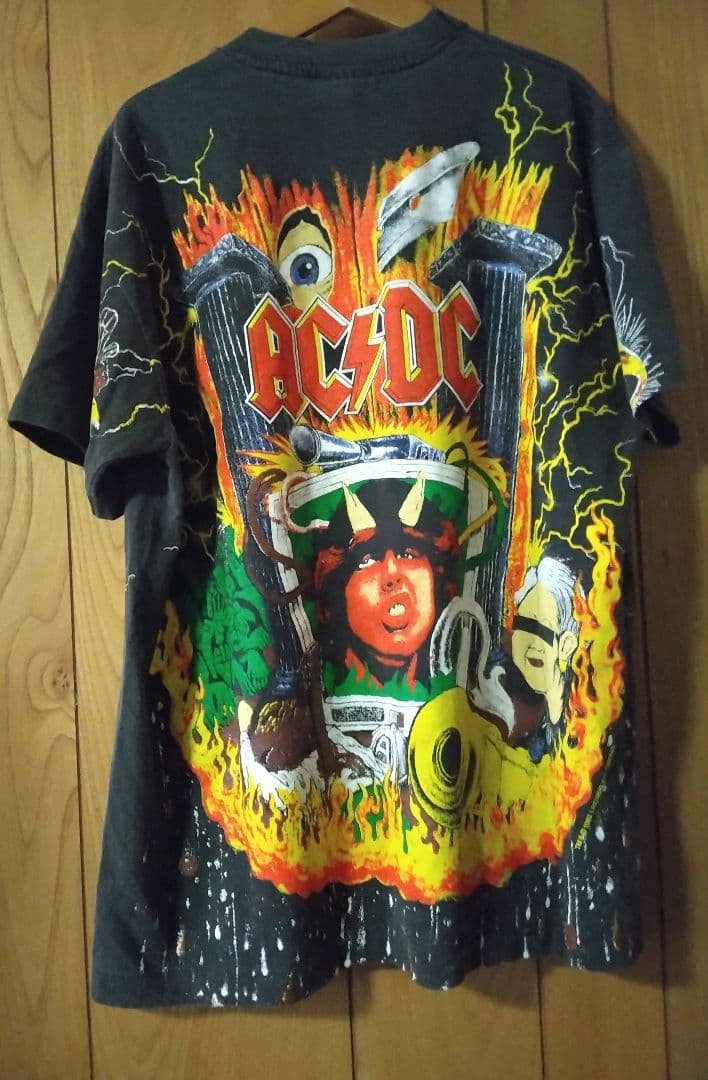 AC/DC Tシャツ L ブラック ROCK giant