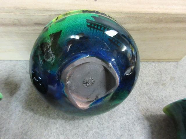 京焼清水焼丈夫窯加藤丈尋造京三彩仏具揃 [B25225]