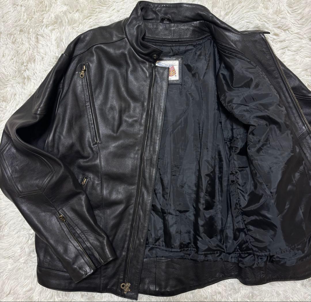 【稀少4XL】Excelled 本革　ライダースジャケット90s vintage
