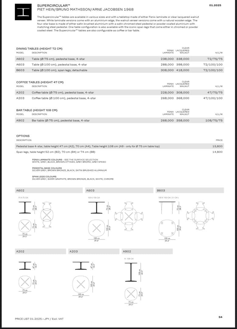 フィリッツハンセン　スーパー円テーブル カフェテーブルA603