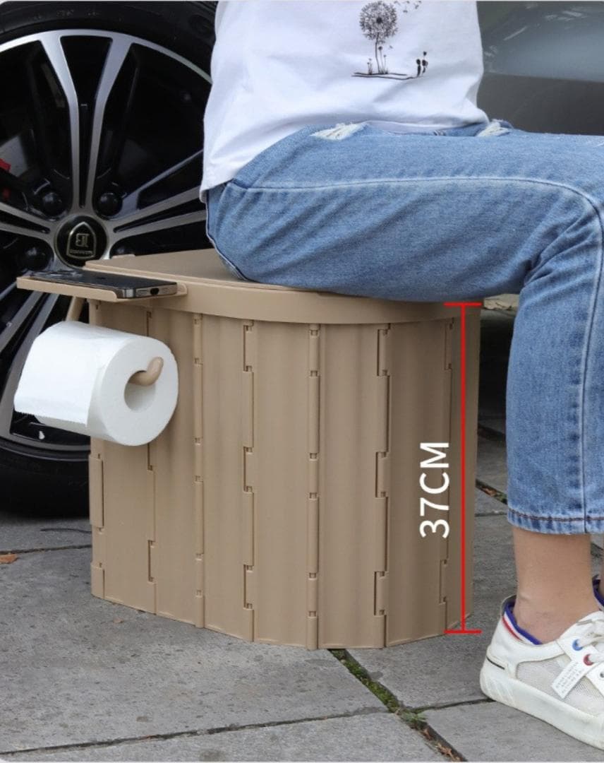 携帯トイレ グレー　簡易トイレ 非常用トイレ 折りたたみトイレ 防災グッズ