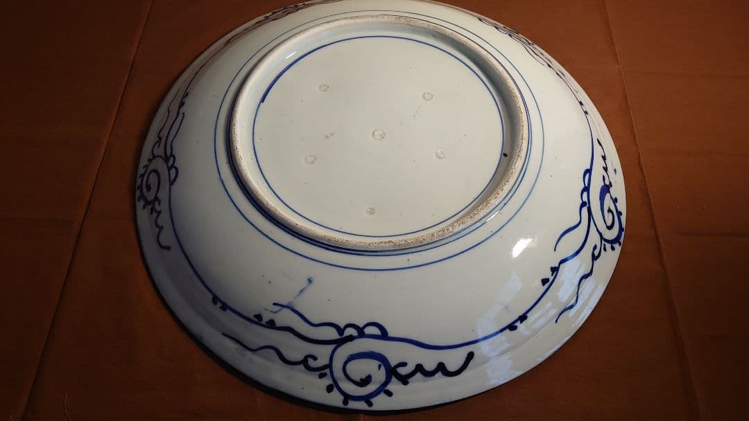 古伊万里　伊万里　大皿　微塵唐草　蛸唐草　尺4寸　鑑賞陶器　蔵出し　１客