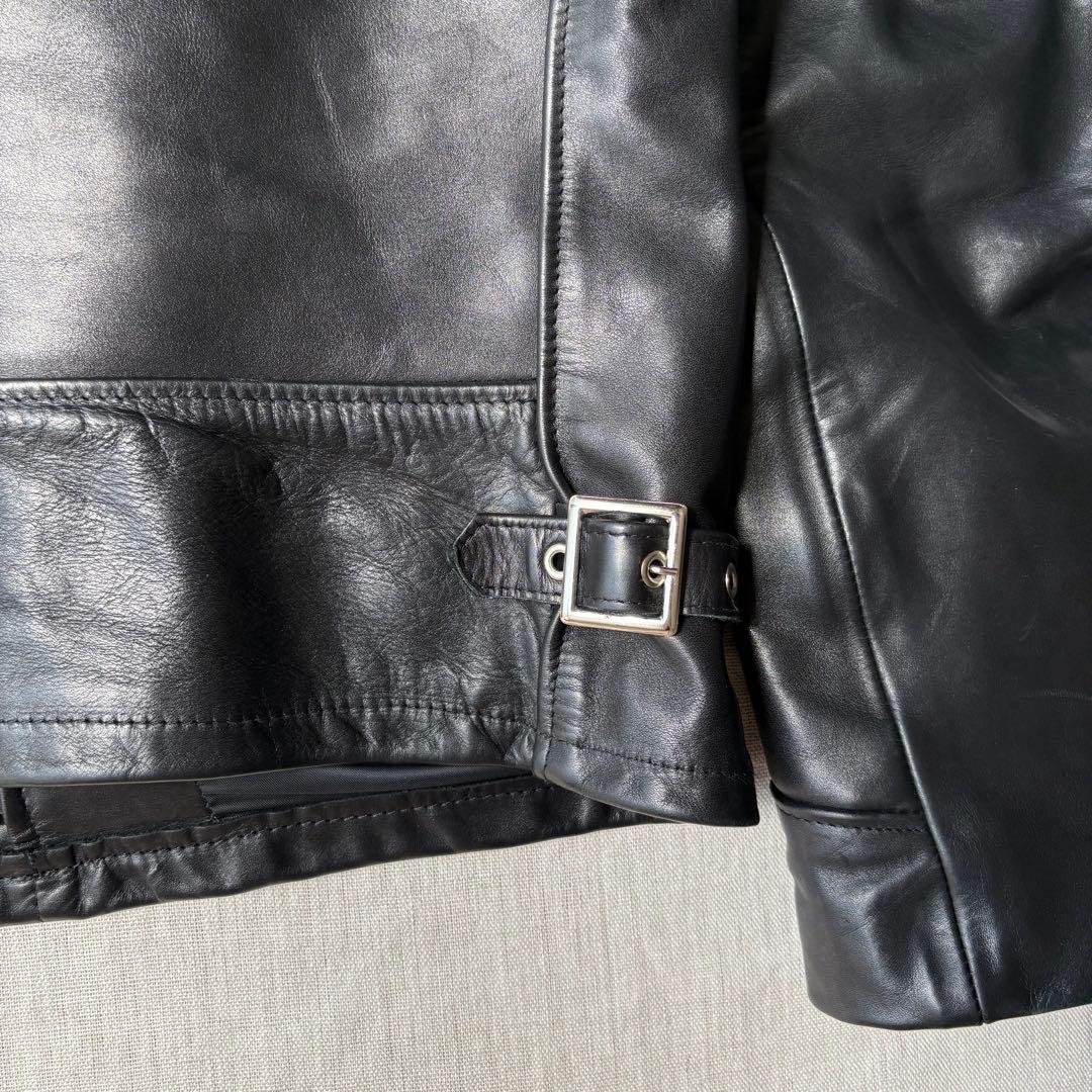 美品 Schott ショット7209 ブラック レザートラッカージャケット 36