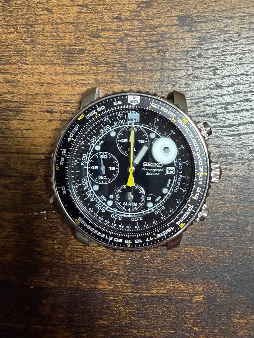 SEIKO セイコー　パイロットアラーム クロノグラフ 7T62-0EB0