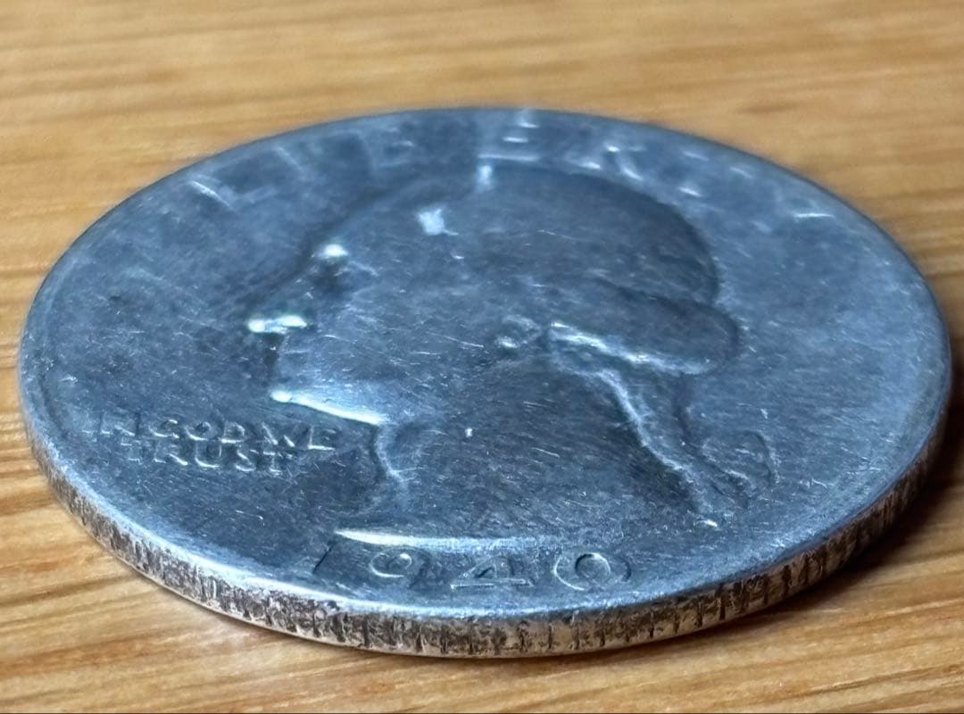 キ*2様 【早い物勝ち】1940年 ワシントン クォーター ダラー 銀貨　86年