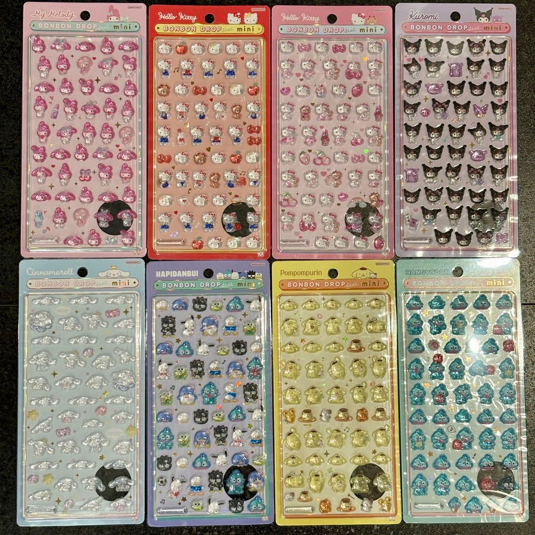 【正規品】サンリオ ボンボンドロップシール mini 8種類 コンプリート②