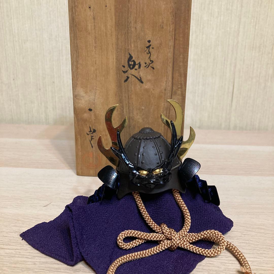 名工 甲冑師 加藤一冑 作　豊臣秀次　「獅子噛鹿角兜」