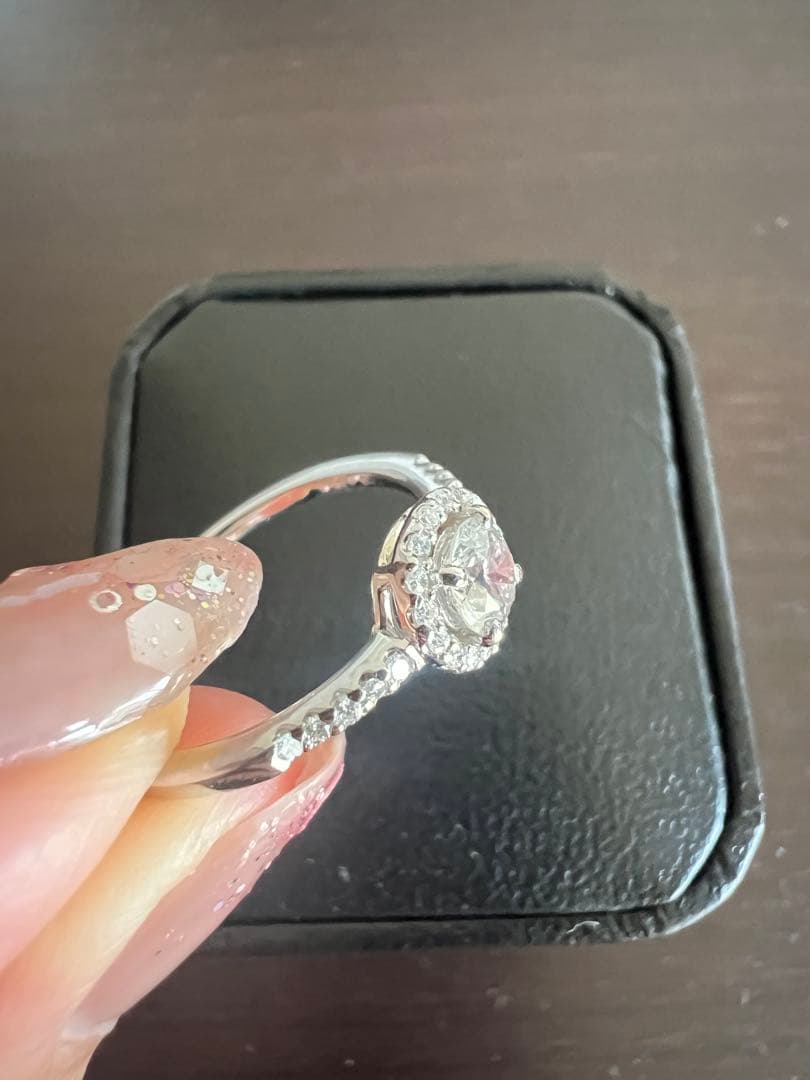 PT900 天然ダイヤモンド計0.609ct リング　12号