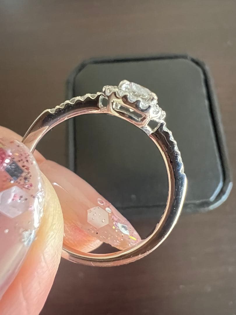 PT900 天然ダイヤモンド計0.609ct リング　12号