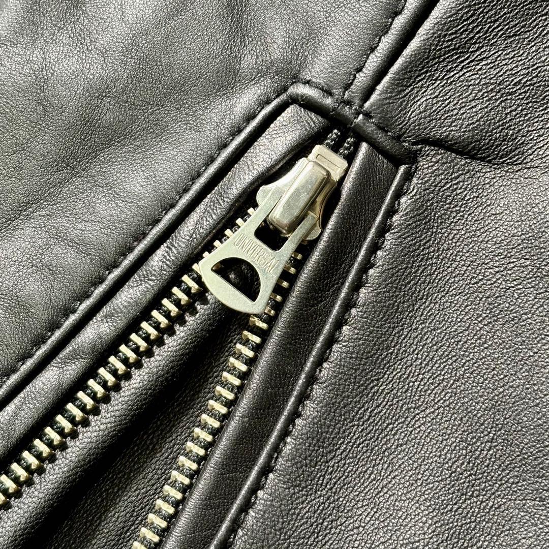 【美品】BEAMS 羊革　シングルライダースジャケット　黒　シープレザー　XL