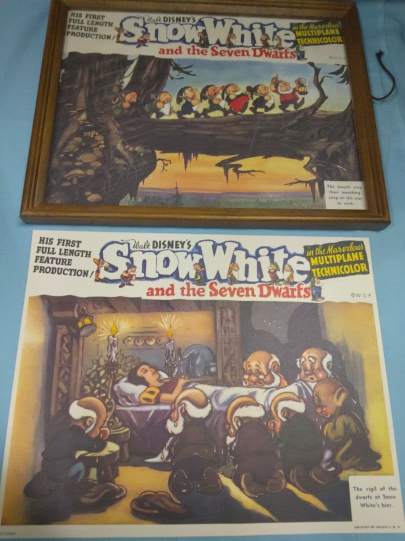 ビンテージ ロビーカード ディズニー 白雪姫 ポスター 1937 復刻 レトロ