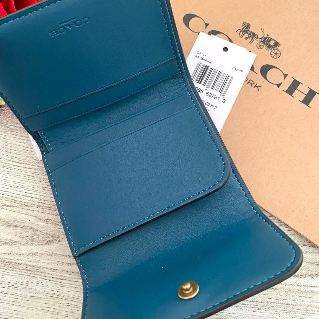 【正規品　新品】COACH コーチ　折り財布 グリーン　三つ折り財布