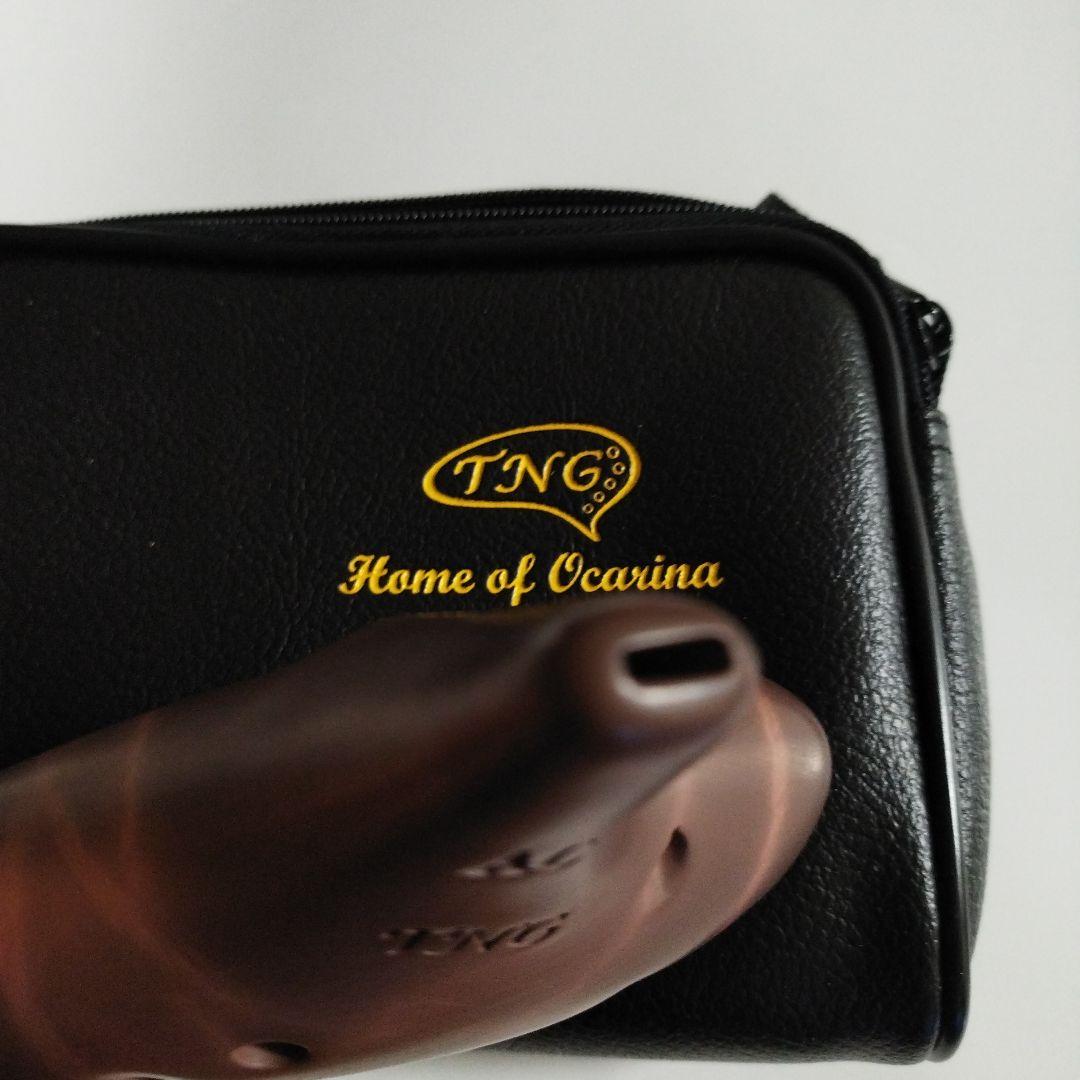 AC 12孔オカリナ ブラウン 収納ケース付き赤土